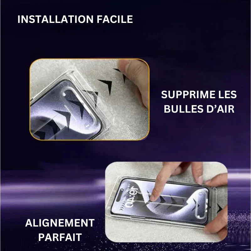 Film Protection Ecran Smartphone (iPhone et Samsung) 3 en 1, Nouvelle génération