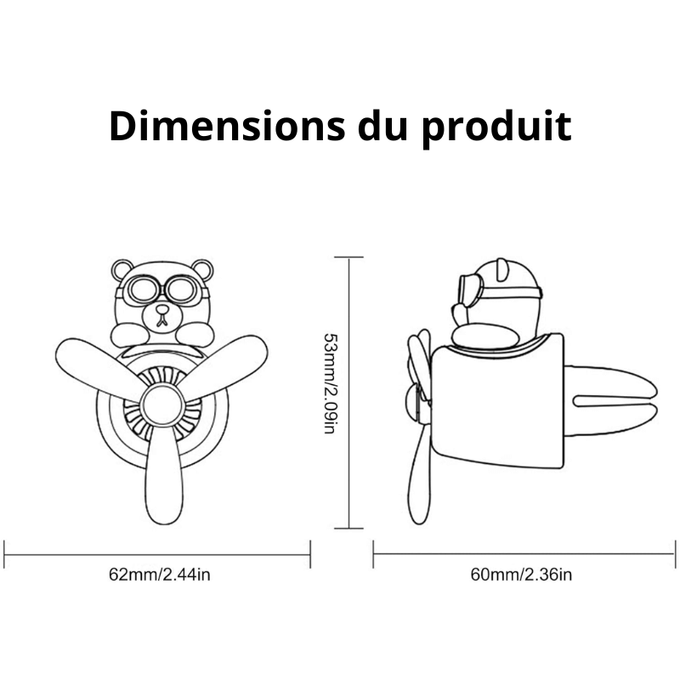 Diffuseur d’Arômes Voiture à Hélice Ours Pilote