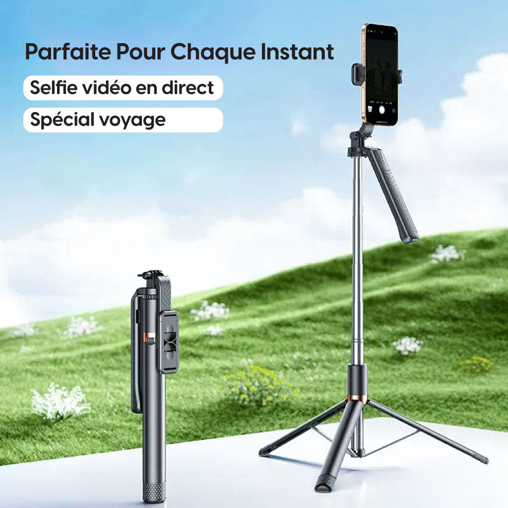 Perche Selfie Sans Fil, Rotation 360° Et Trépied Intégré