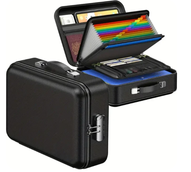 Coffre-fort ignifuge pour documents - 1 pièce, résistant à l'eau, portable et verrouillable pour certificats, ordinateurs portables et passeports