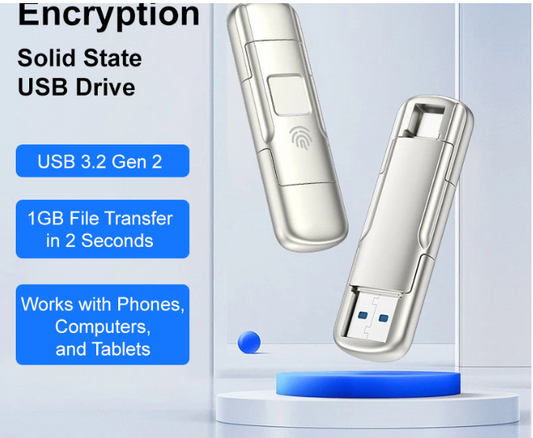 Clé USB SSD chiffrée par empreinte digitale